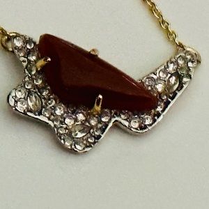 Retired Alexis Bittar Red Lucite Necklace 16-18” Chain